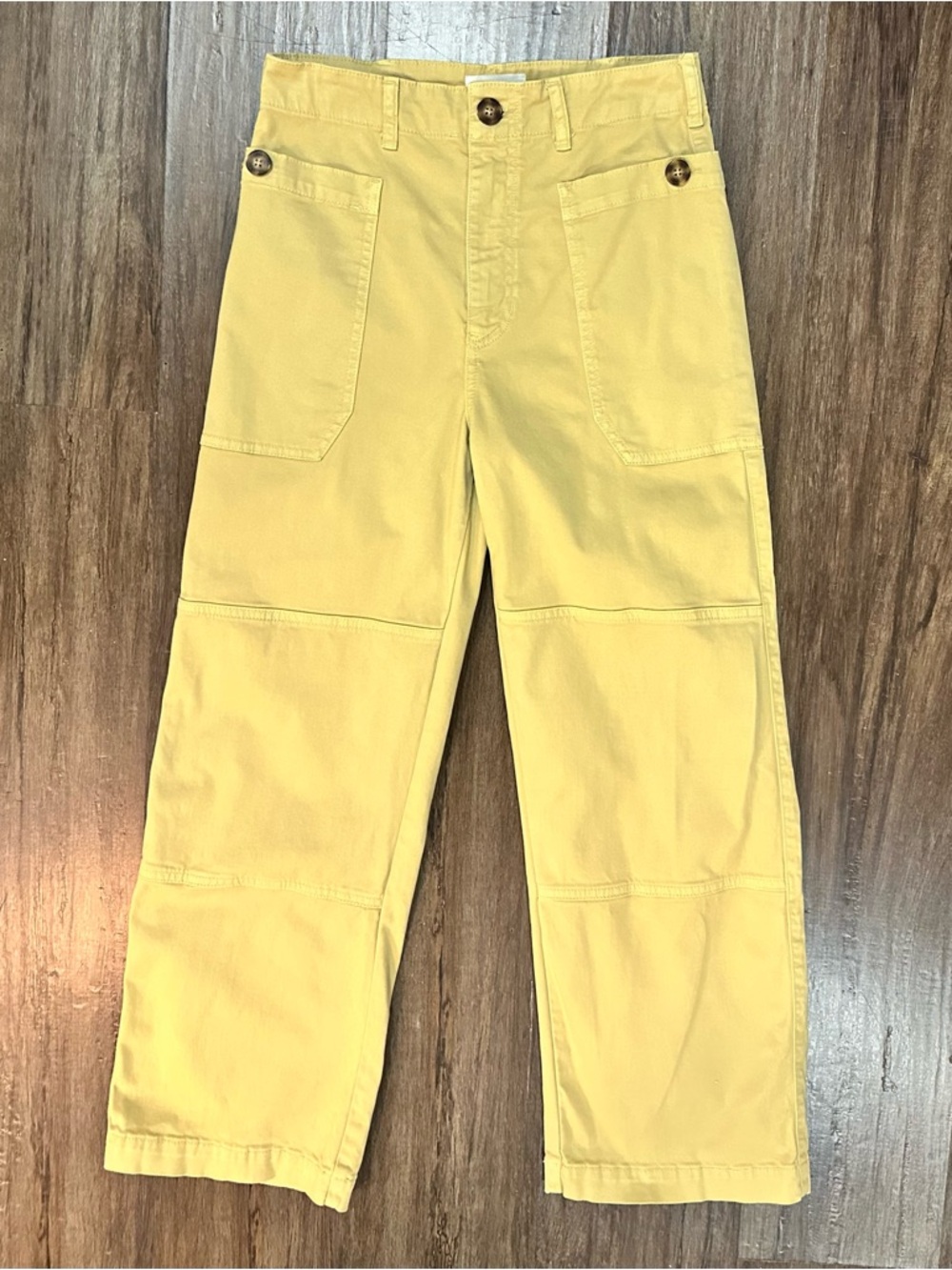 Frame Patch Pocket Denim Cargo Pants In Washed Tan. Size 27 - Picture 4 of 16